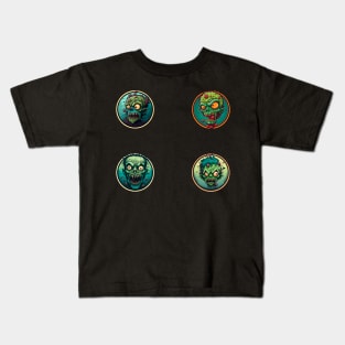 Funny Zombie stickers Kids T-Shirt